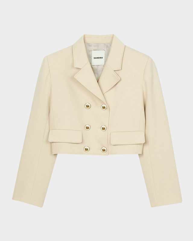 Alessandrie Double-Breasted Cropped Blazer